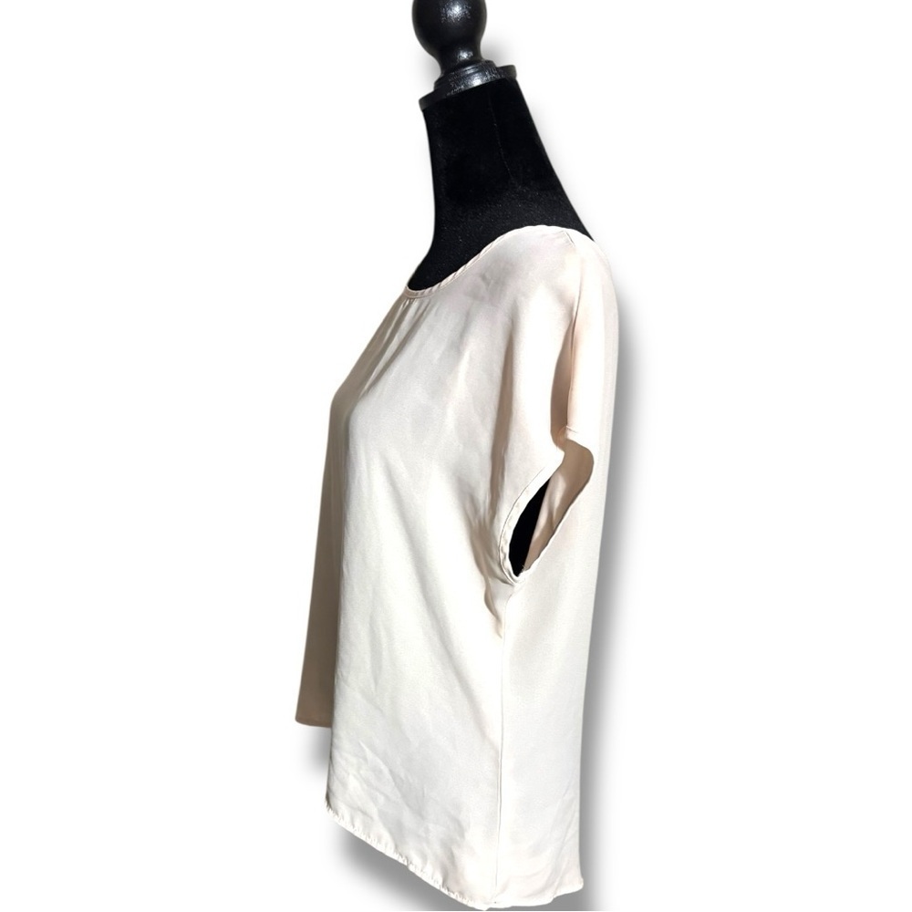 Ali & Kris Cream Pale Pink Cap Sleeve Shear Lightweight Blouse - Picture 3 of 15